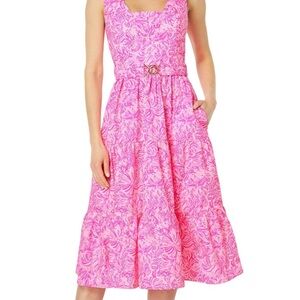 Lilly Pulitzer Pink Floral Sleeveless Dress Size 8